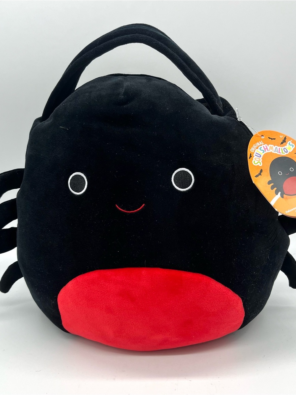 Squishmallows Bella Spider Black & Red Plush Halloween Trick or Treat Bag w Tag